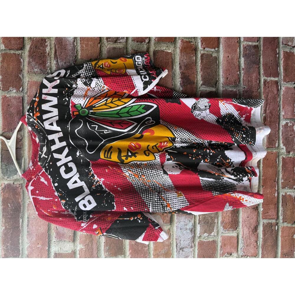 Vintage Chicago Blackhawks all over print single stitch XL